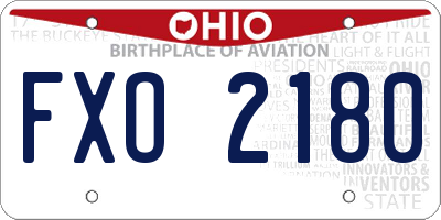 OH license plate FXO2180