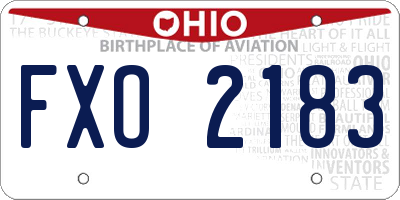 OH license plate FXO2183
