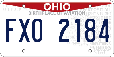 OH license plate FXO2184