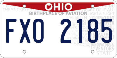 OH license plate FXO2185