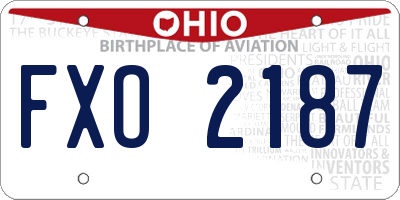 OH license plate FXO2187