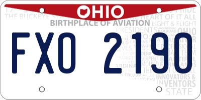 OH license plate FXO2190