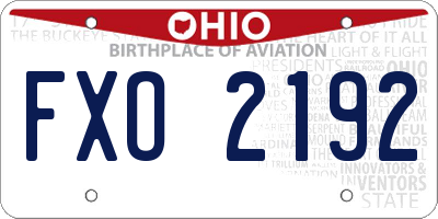 OH license plate FXO2192