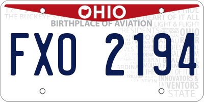 OH license plate FXO2194