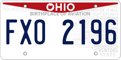 OH license plate FXO2196