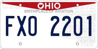 OH license plate FXO2201