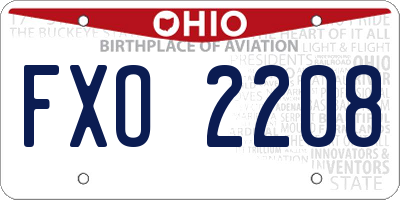 OH license plate FXO2208