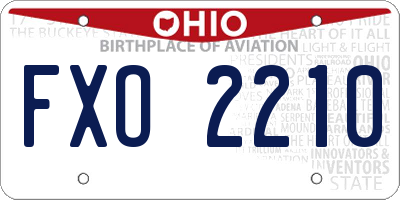 OH license plate FXO2210