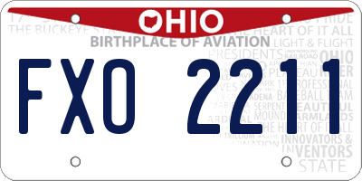 OH license plate FXO2211