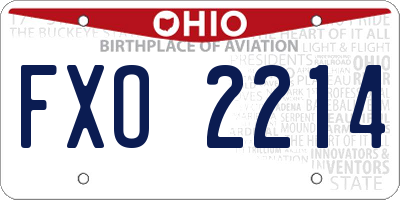 OH license plate FXO2214