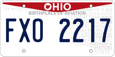 OH license plate FXO2217