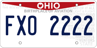OH license plate FXO2222