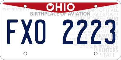 OH license plate FXO2223