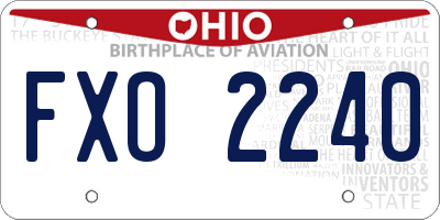 OH license plate FXO2240
