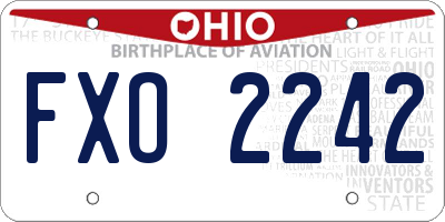 OH license plate FXO2242