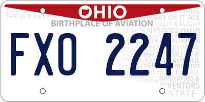 OH license plate FXO2247