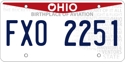 OH license plate FXO2251
