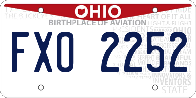 OH license plate FXO2252