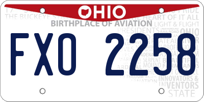 OH license plate FXO2258