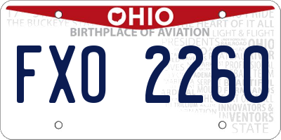 OH license plate FXO2260
