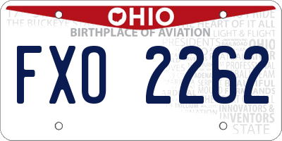 OH license plate FXO2262