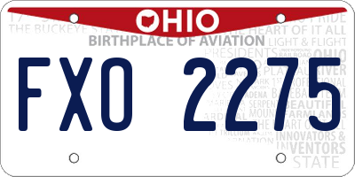 OH license plate FXO2275