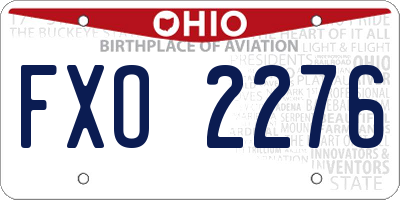 OH license plate FXO2276