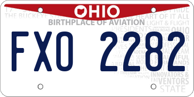 OH license plate FXO2282