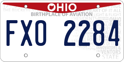 OH license plate FXO2284