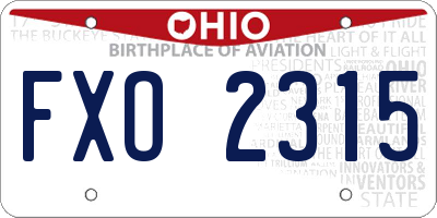 OH license plate FXO2315