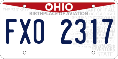 OH license plate FXO2317