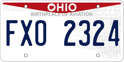 OH license plate FXO2324
