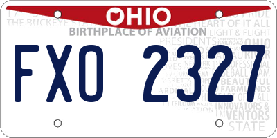 OH license plate FXO2327