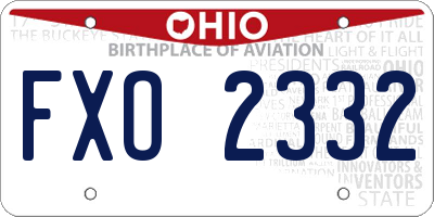 OH license plate FXO2332