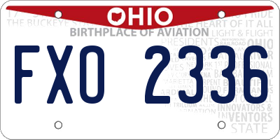 OH license plate FXO2336