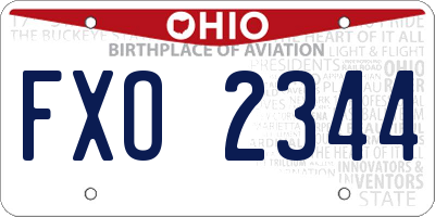 OH license plate FXO2344