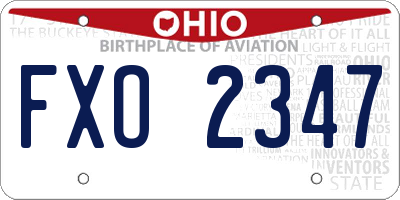 OH license plate FXO2347