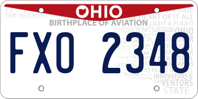 OH license plate FXO2348