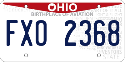 OH license plate FXO2368