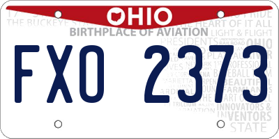 OH license plate FXO2373
