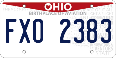 OH license plate FXO2383