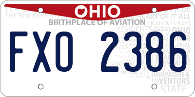 OH license plate FXO2386