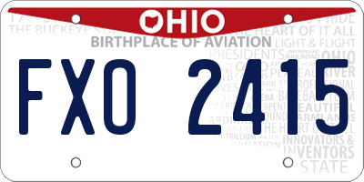 OH license plate FXO2415
