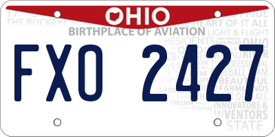 OH license plate FXO2427