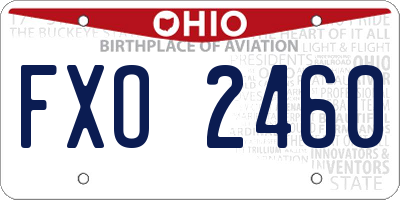 OH license plate FXO2460