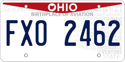 OH license plate FXO2462