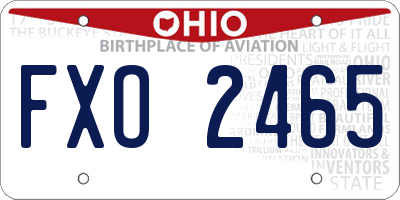 OH license plate FXO2465