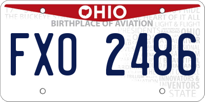 OH license plate FXO2486