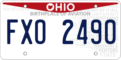 OH license plate FXO2490