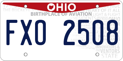 OH license plate FXO2508